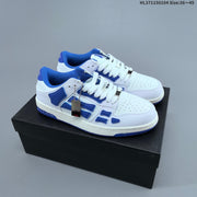 AMIRI Skeleton Low-Top Sneakers in White and Blue