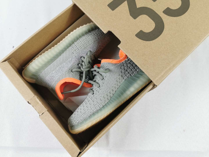Yeezy 350 V2 Kids Sneakers in Grey and Orange