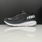 HOKA Clifton 9 Black and White Running Shoes