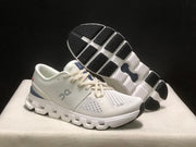 On Cloud X 4 Ivory and Blue Sneakers