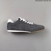 Alo Yoga Sunset Low-Top Suede Sneakers in Charcoal