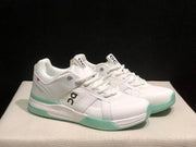 On THE ROGER Clubhouse Pro Tennis Shoes White Mint Green