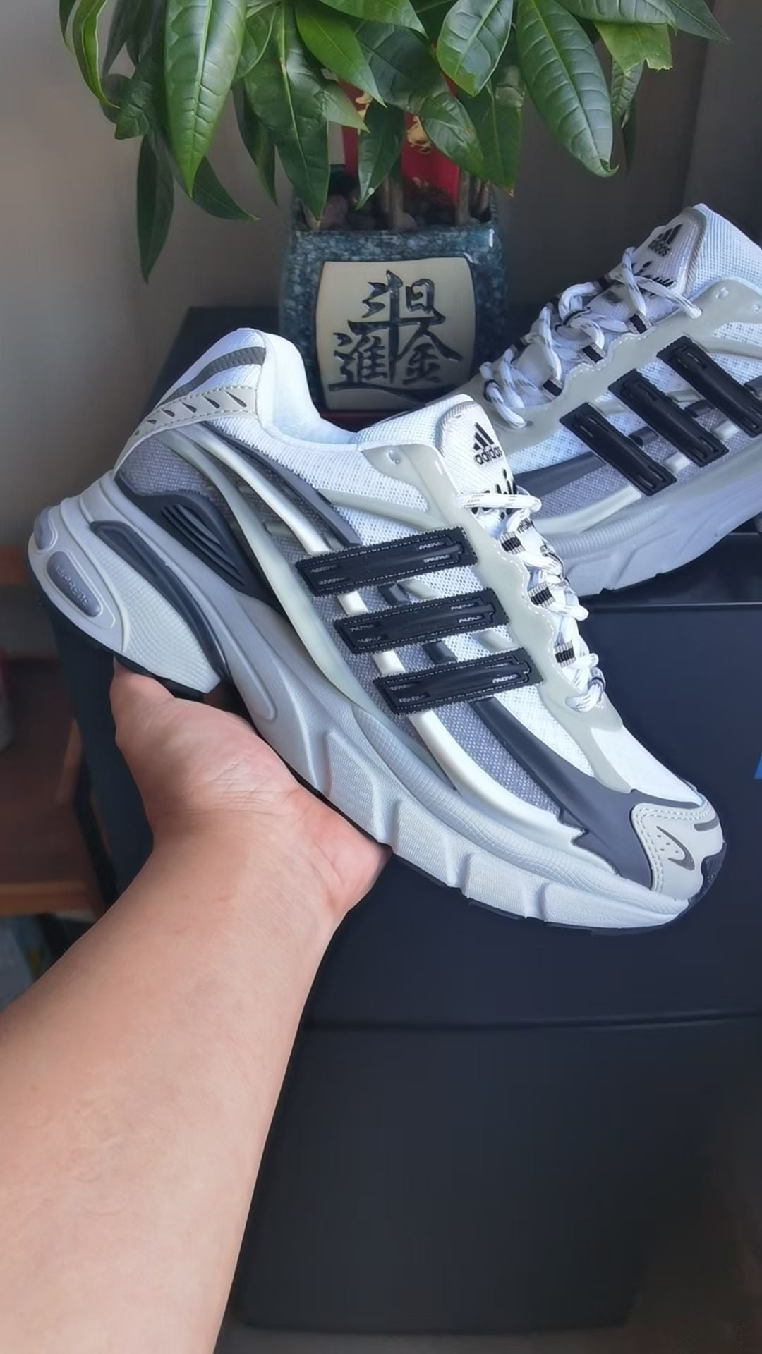 adidas White and Grey Low-Top Sneakers