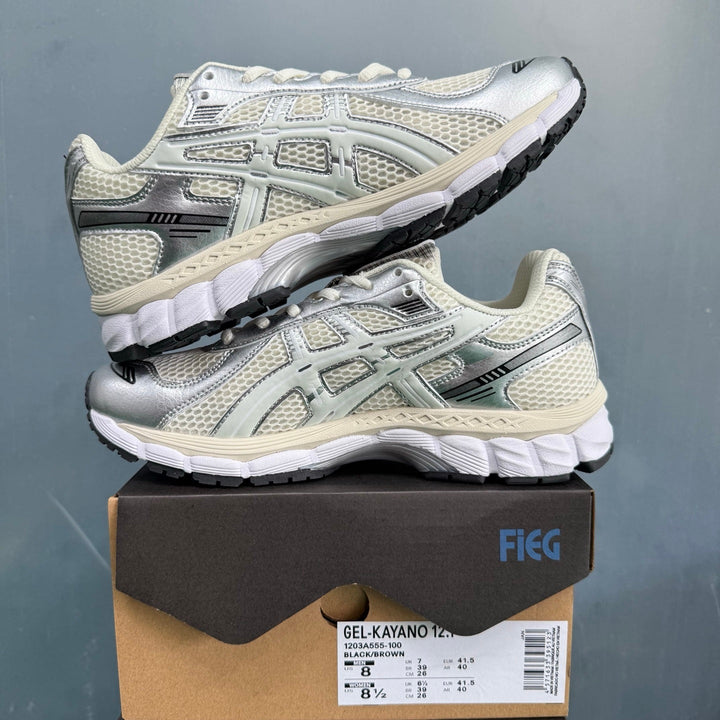 ASICS Gel-Kayano 12.1 Sneakers Silver and Brown 1203A555-100