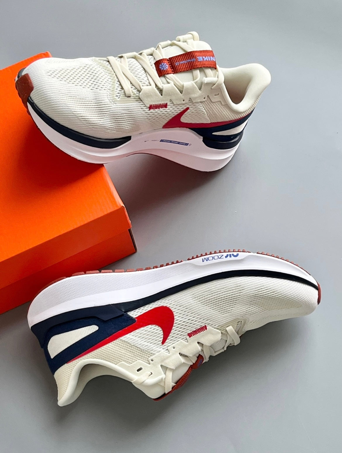 Nike Structure 25 Road Running Shoes, Sail Red DJ7883-001