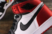 Air Jordan 1 Satin Black Toe High-Top Sneakers