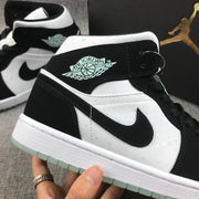 Air Jordan 1 Mid Sneakers Black White Mint BQ6931-103