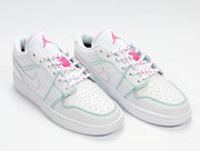 Jordan 1 Low White Pink Sneakers Style 554723-101