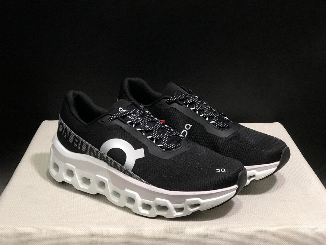 On Cloudmonster 2 Black White Running Shoes
