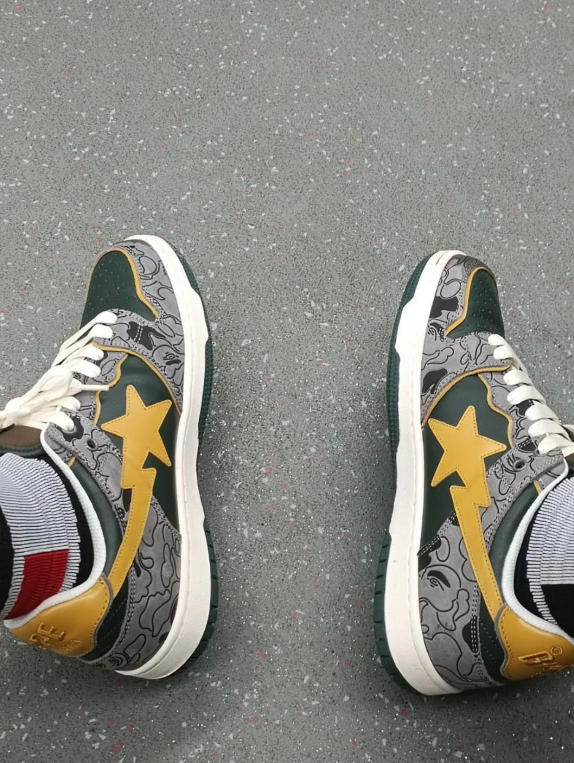 BAPE SK8 Sta Sneakers Gray Yellow 1H80-191-007