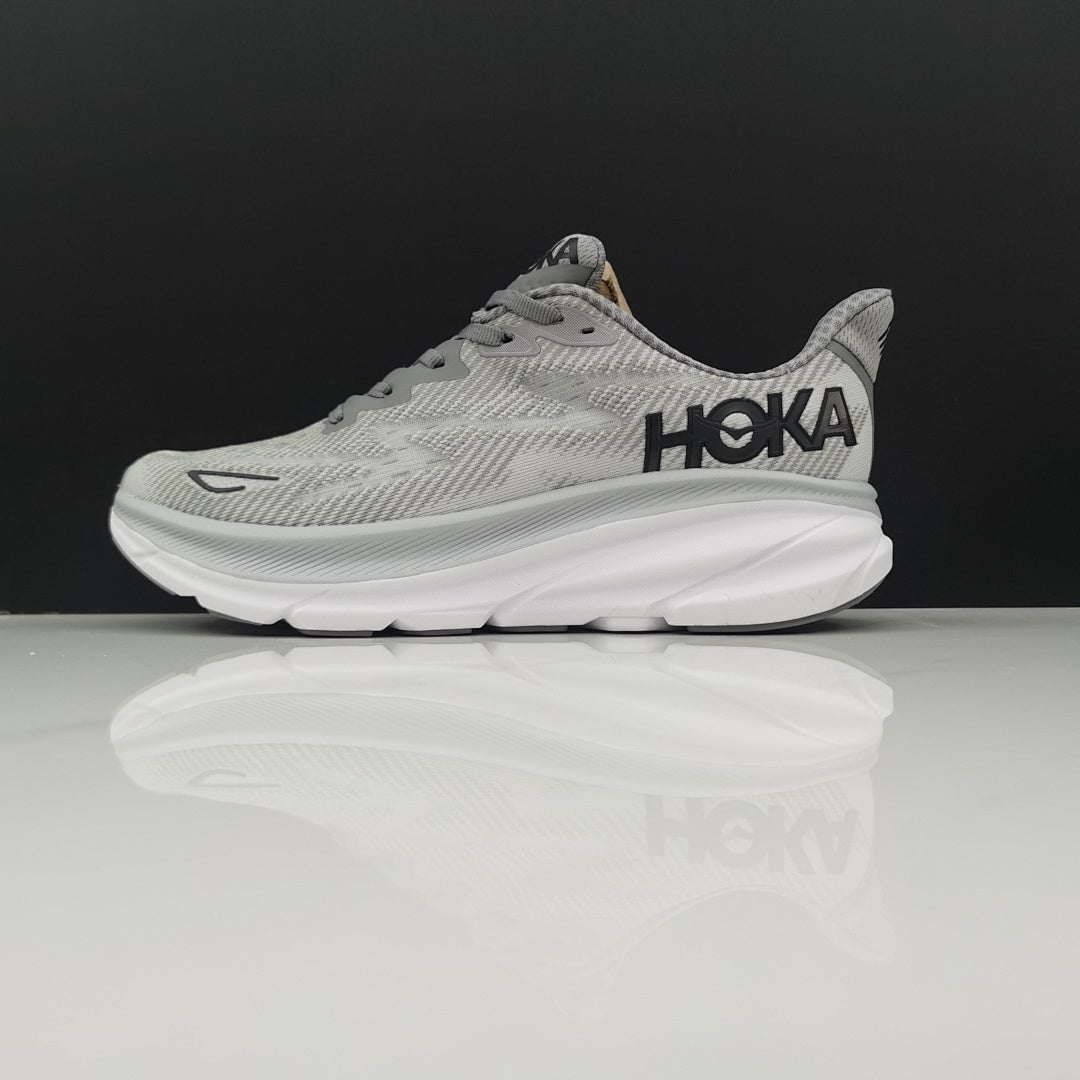 HOKA Clifton 9 Gray Running Shoes