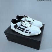 AMIRI Skeleton Low-Top Sneakers in White and Blue