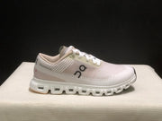 On Cloud 6 Push Sneakers in White and Beige