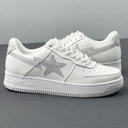 BAPE STA Low Sneakers in White and Grey