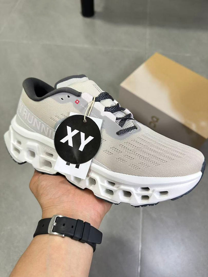 On Running Cloudmonster Sneakers in Gray and White