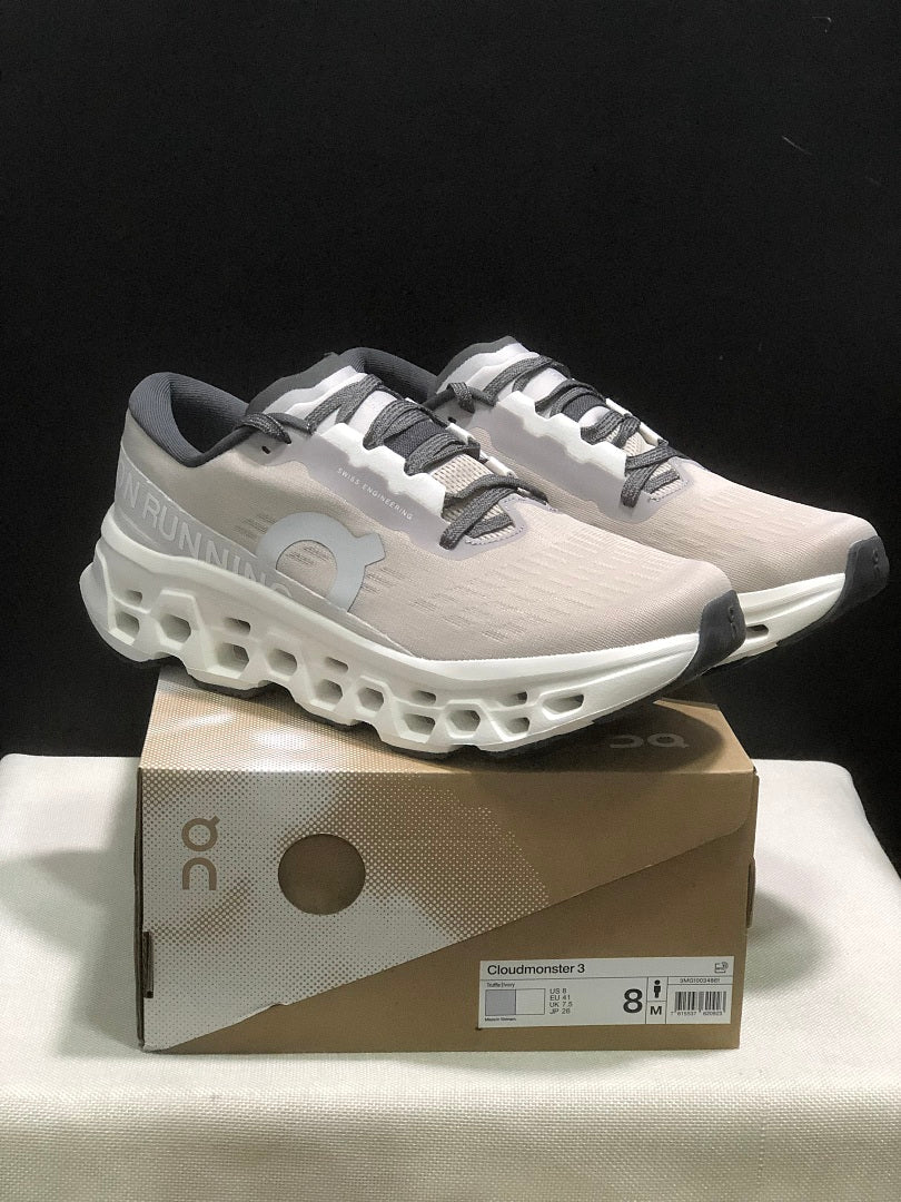 On Cloudmonster 3 Running Shoes in Gray
