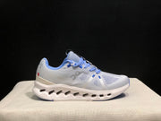 On Cloudsurfer Running Shoes, Heather White and Blue