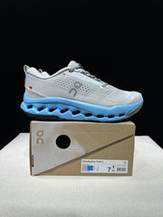 On Cloudsurfer Trail 2 Trail Running Shoes, Grey/Blue