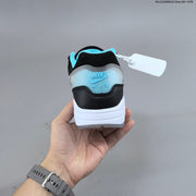 Nike Air Max 1 Black White and Turquoise Sneakers