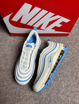 Nike Air Max 97 Sneakers, White and Blue, FN7492-133