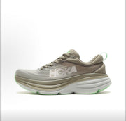 HOKA Bondi 8 Sneakers in Green and Silver