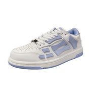 White and Light Blue Low-Top Sneakers MFS003-113