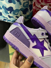 BAPE SK8 Sta Sneakers in White and Purple