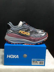 HOKA Stinson 7 Trail Running Shoes Gray Orange